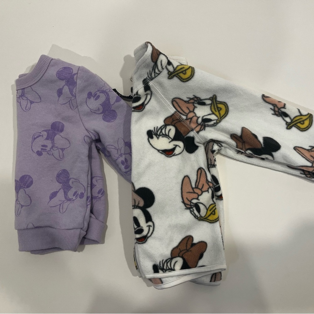 Disney Kids Mickey Mouse Sweatshirt Set - Lavender and White